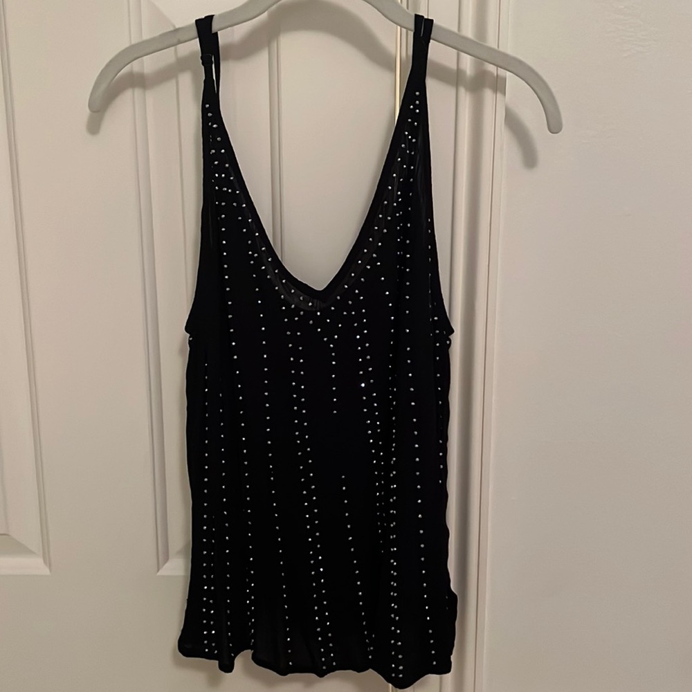 Black tank top with adjustable straps
